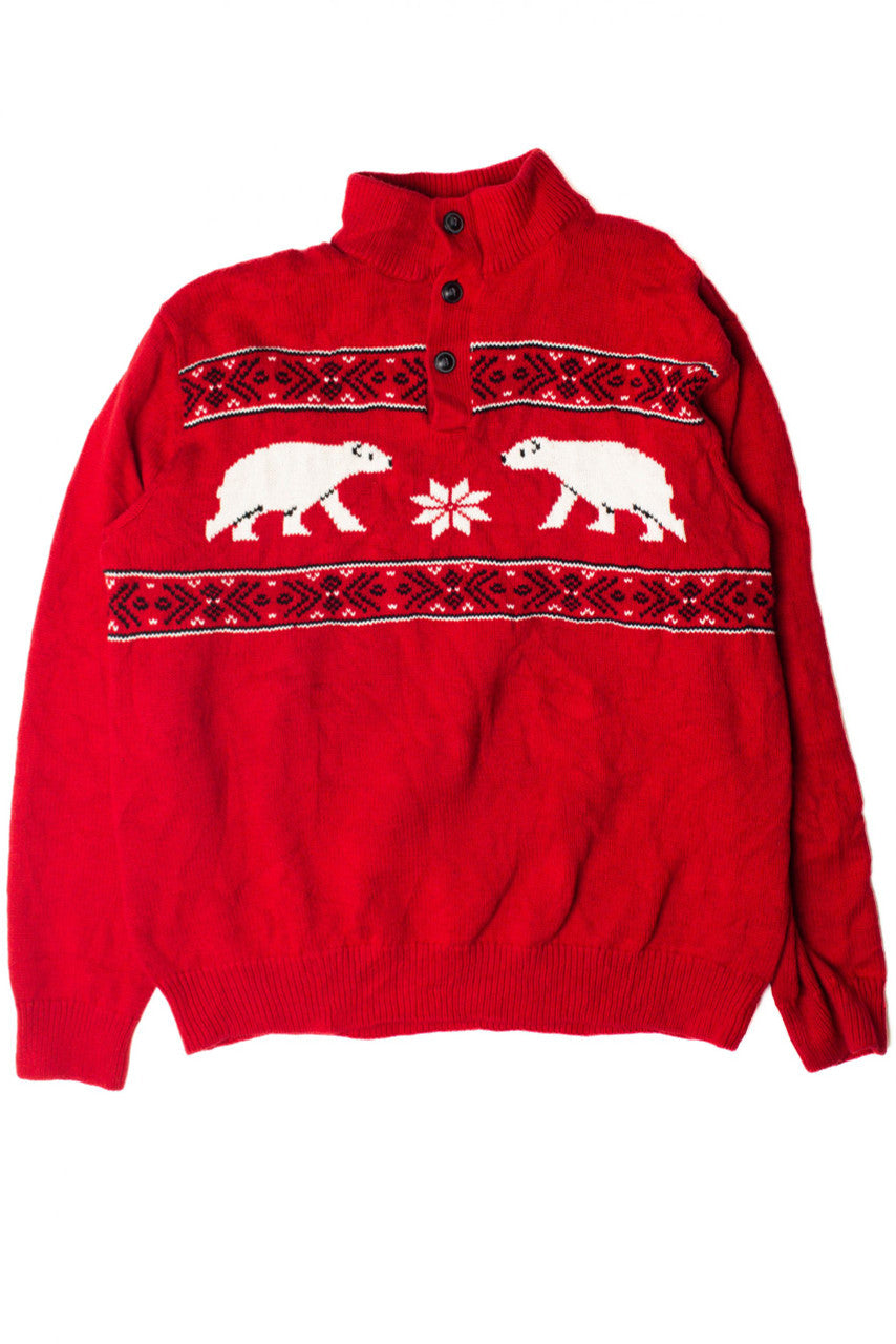 Two Polar Bears They Might Kiss Ugly Christmas Pullover 59446