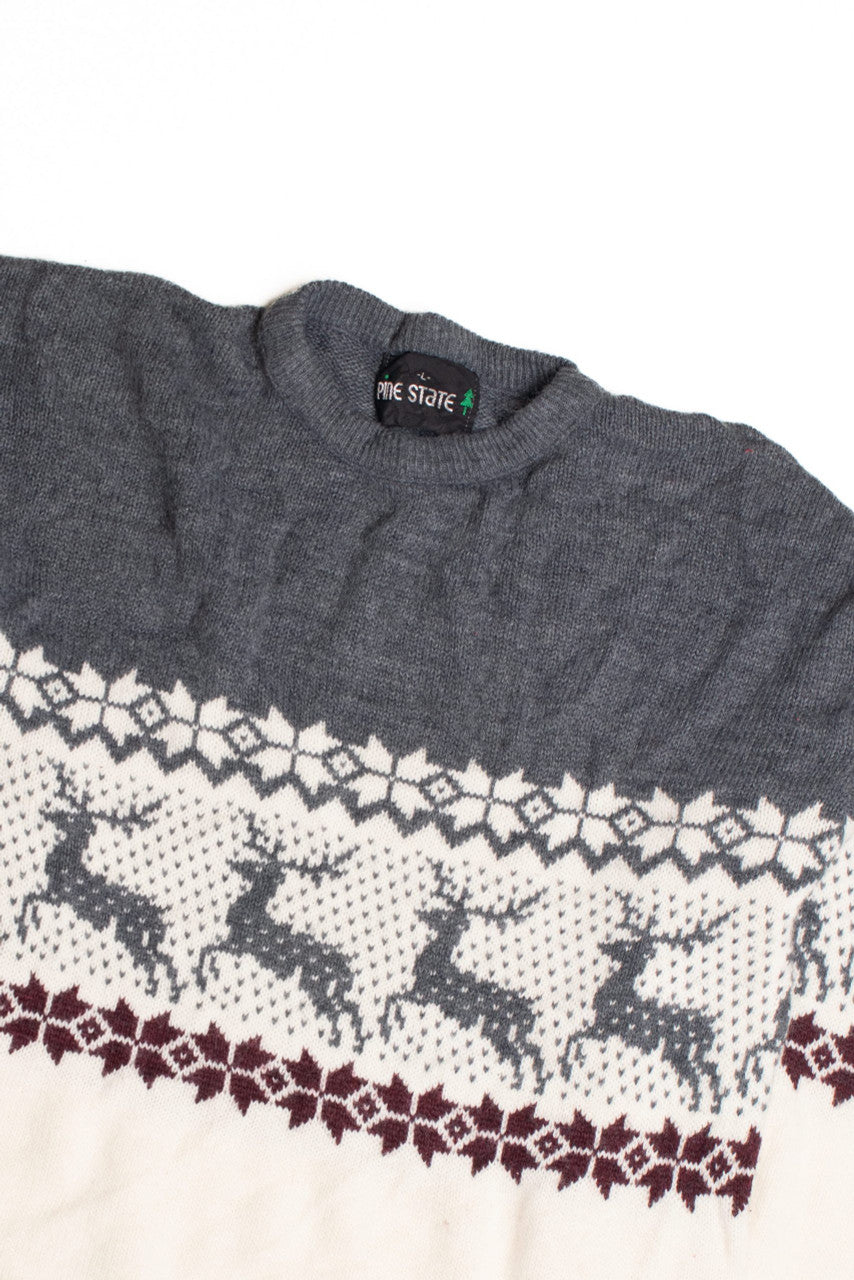 White and Grey Ugly Christmas Pullover 61029