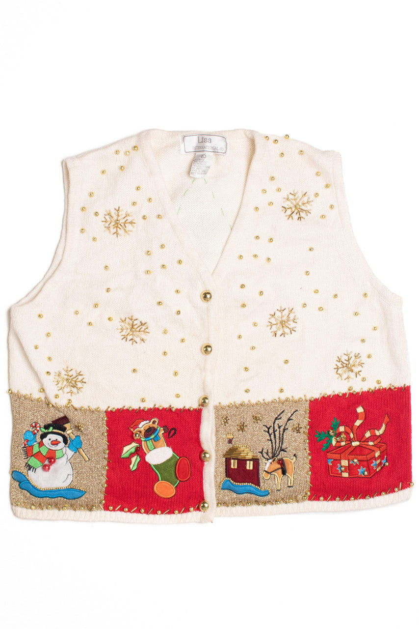 White Ugly Christmas Vest 61106