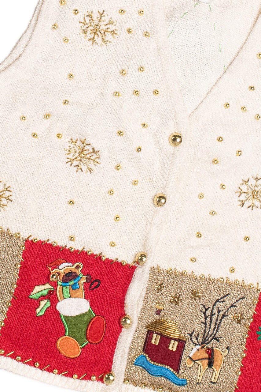 White Ugly Christmas Vest 61106