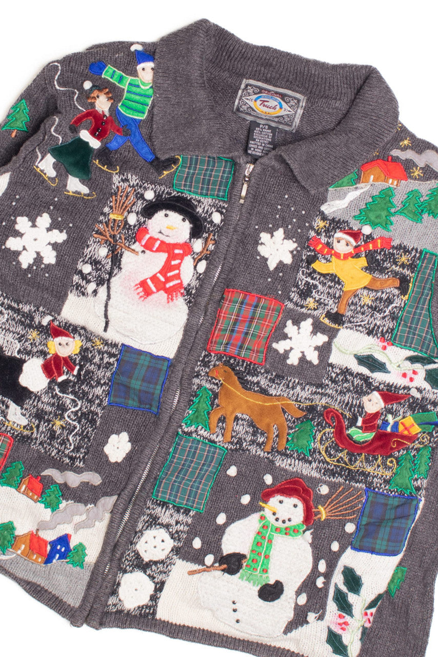 Ugly Grey Christmas Cardigan 61149
