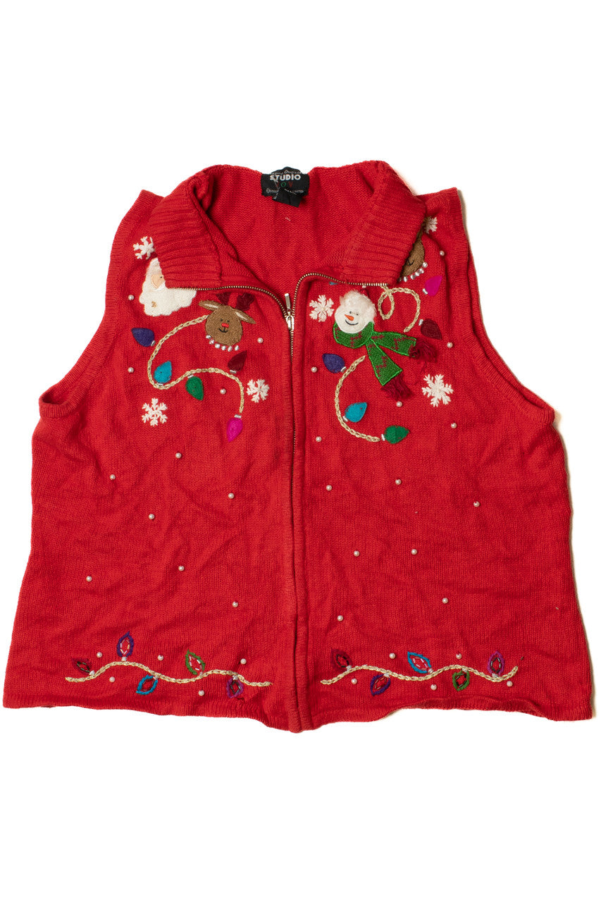 Red Ugly Christmas Sweater Vest 61315