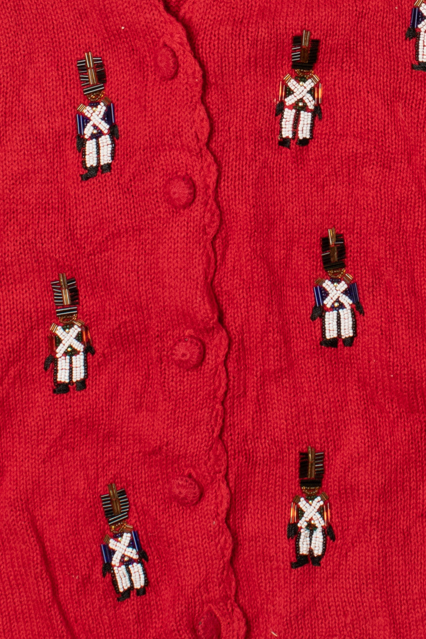 Hand Beaded Nutcrackers Ugly Christmas Sweater Vest 61331