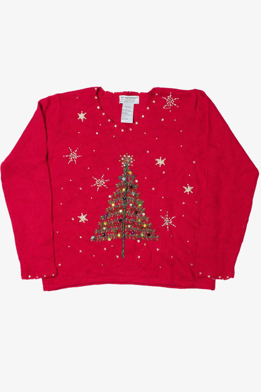Beaded Christmas Tree Ugly Christmas Pullover 61377