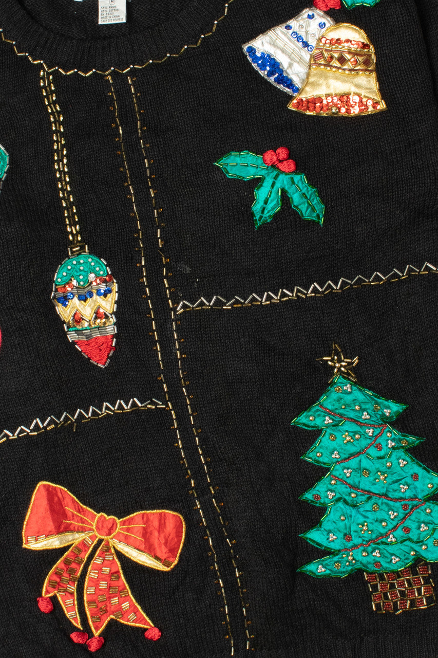 Beaded Decor Ugly Christmas Pullover 61378
