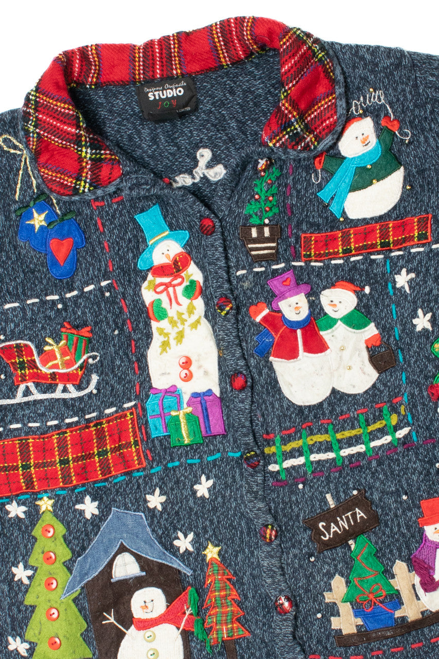Snowmen Ugly Christmas Cardigan Sweater 61396