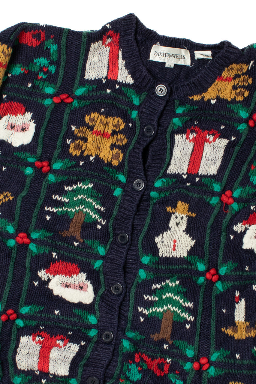 Crochet Patchwork Ugly Christmas Cardigan 61416
