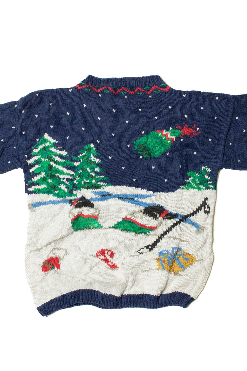 Skiing Santa Ugly Christmas Pullover 61423