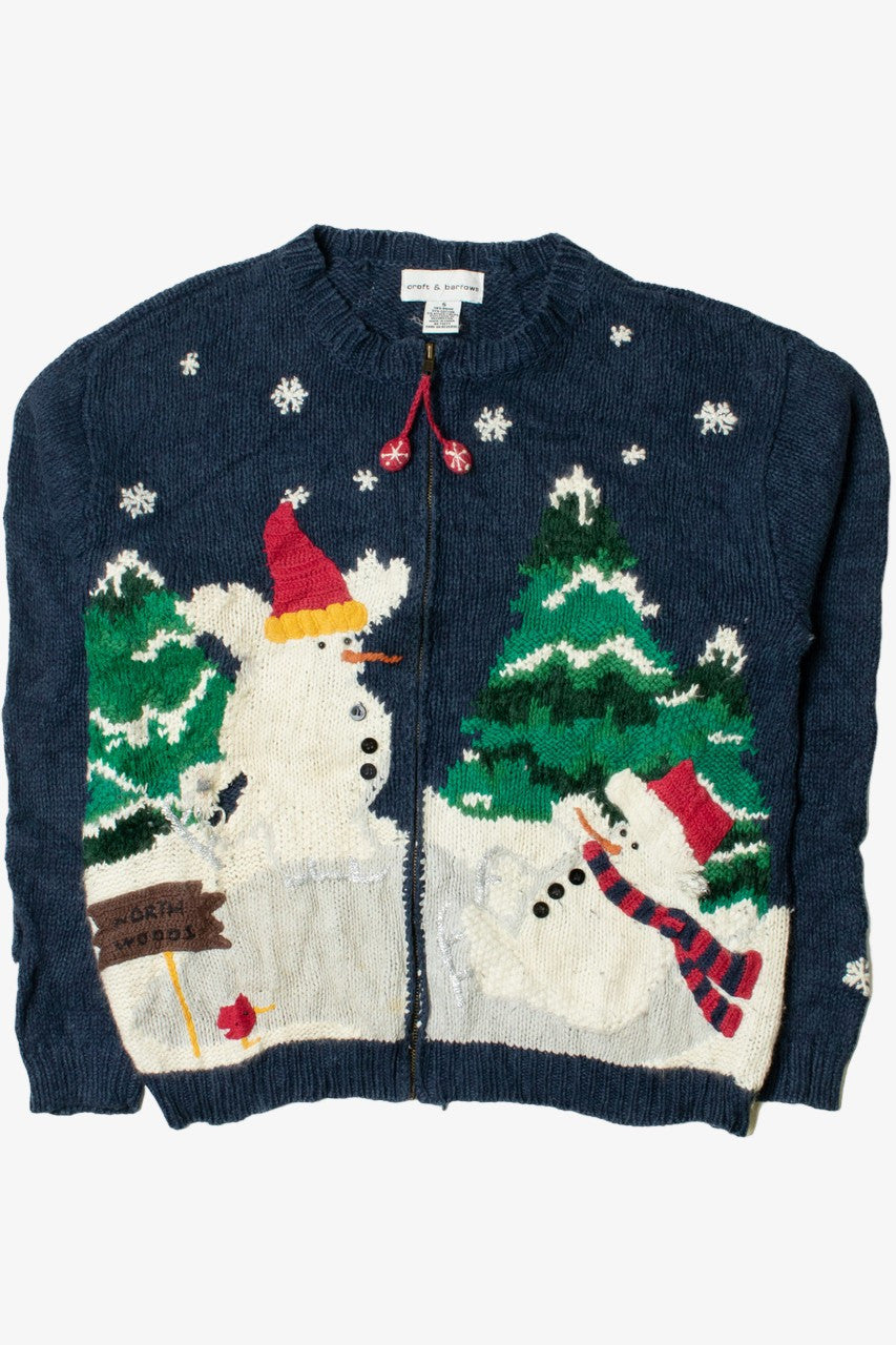 "North Woods" Playful Snowmen Ugly Christmas Cardigan 61430