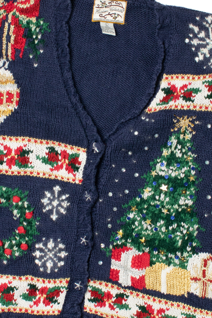 Navy Ugly Christmas Cardigan 61438