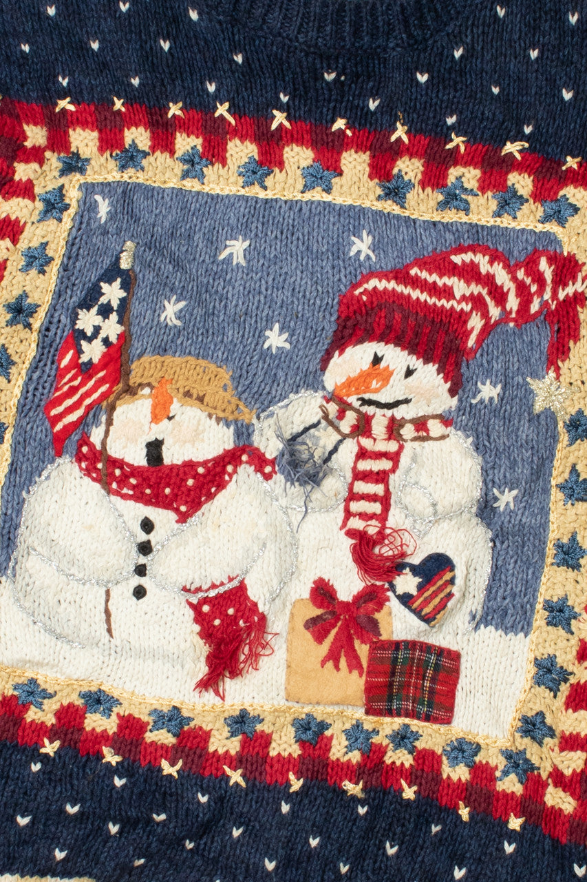 Americana Snowmen Ugly Christmas Sweater 61450