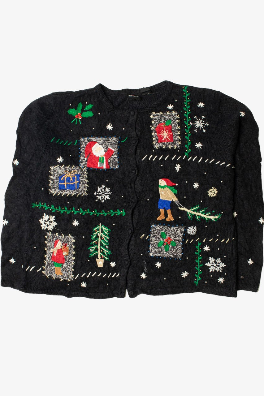 Patchwork Santa Ugly Christmas Cardigan 61463