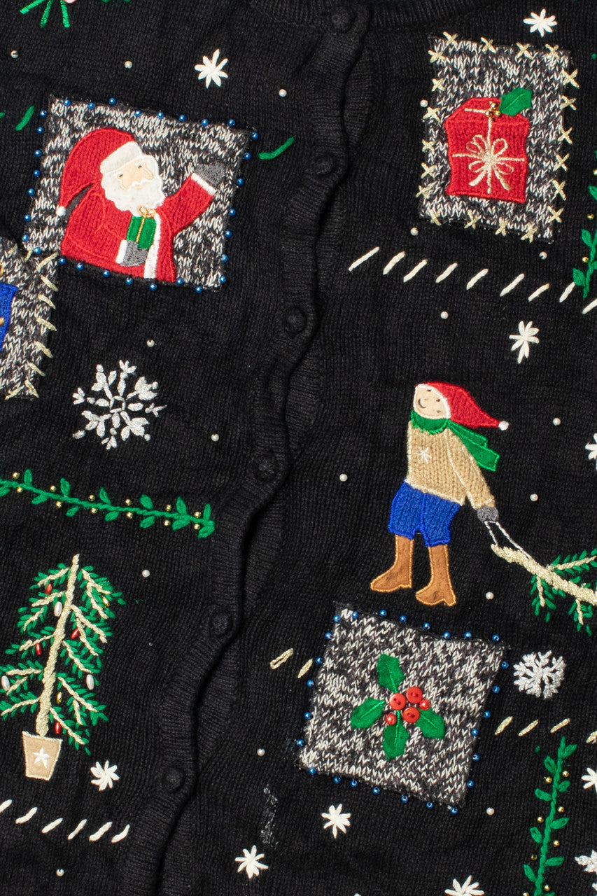 Patchwork Santa Ugly Christmas Cardigan 61463