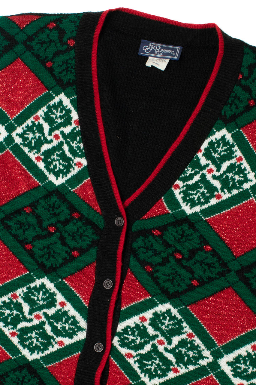 Shimmery Patterned Ugly Christmas Vest 61475