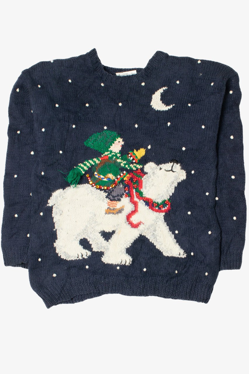 Mary Engelbreit Elf & Polar Bear Ugly Christmas Pullover 61491