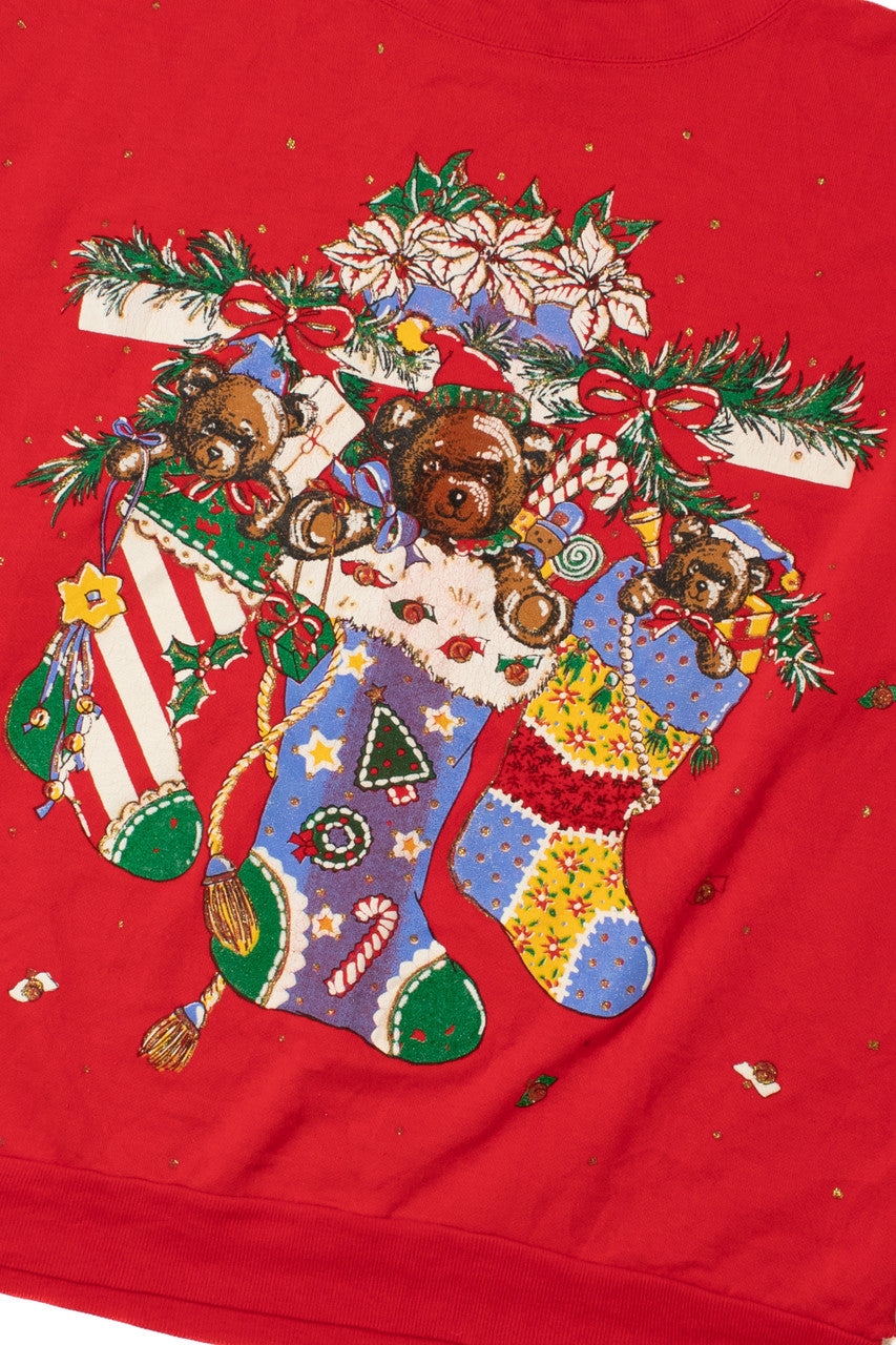 Bears In Stockings Ugly Christmas Sweatshirt 61557