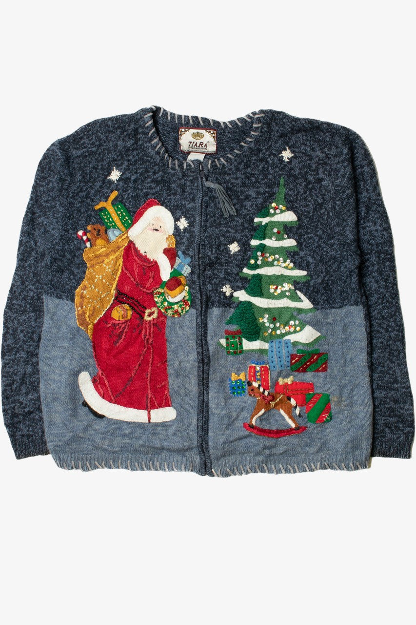 Santa Ugly Christmas Zip-Up Cardigan 61572