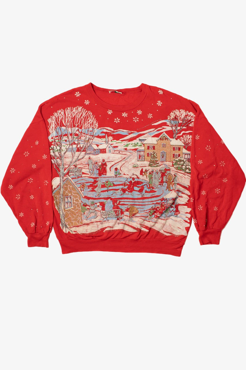 Scenic Holiday Town Ugly Christmas Sweatshirt 61599