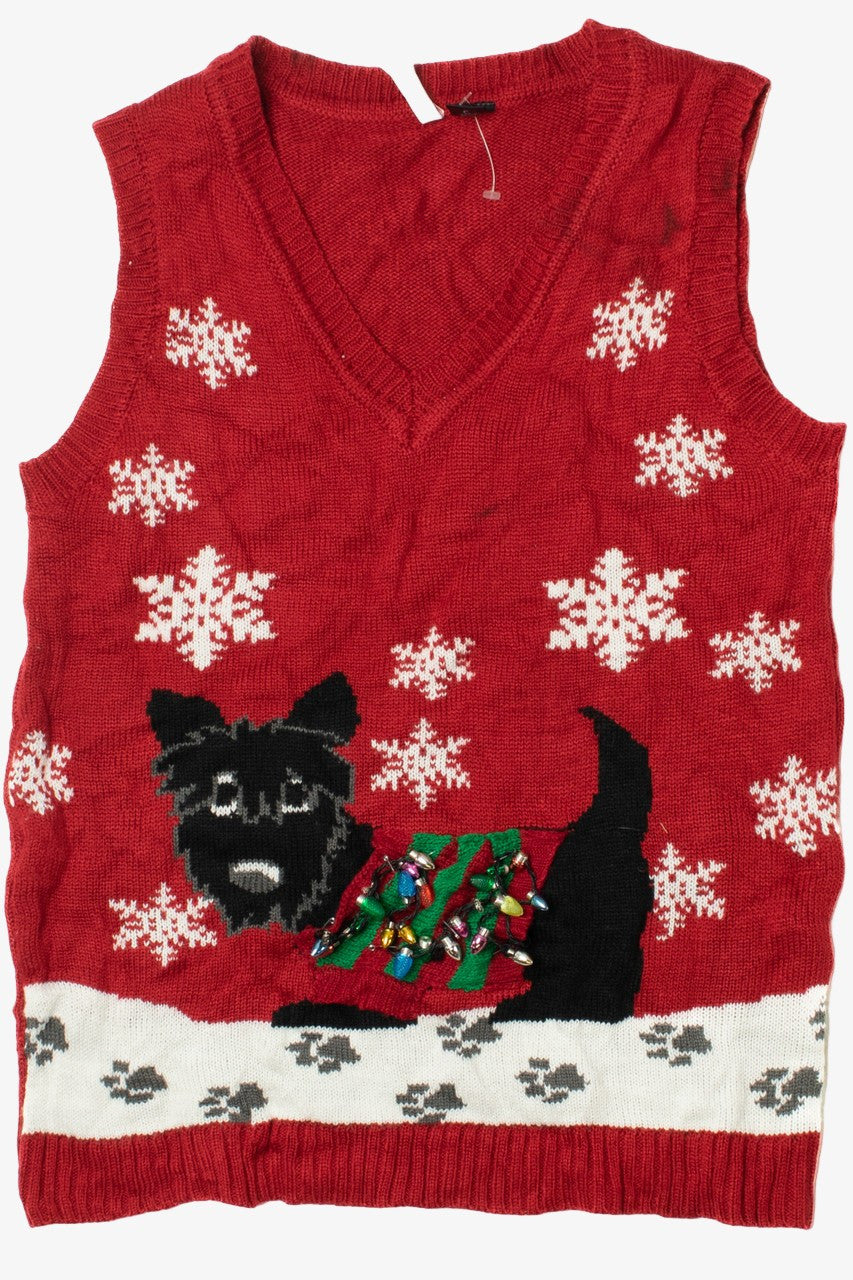 Dog With Tangled Holiday Lights Ugly Christmas Vest 61626