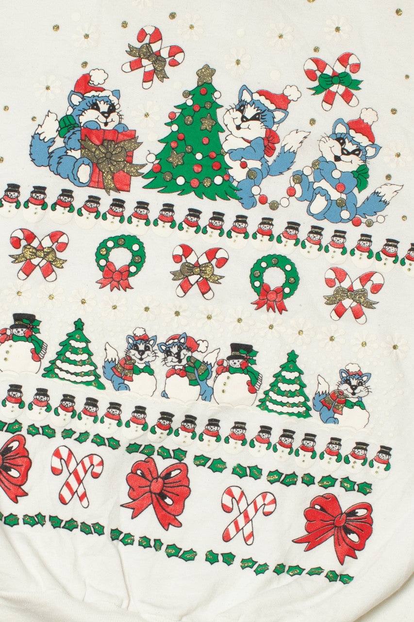 Festive Raccoons Ugly Christmas Sweatshirt 61652