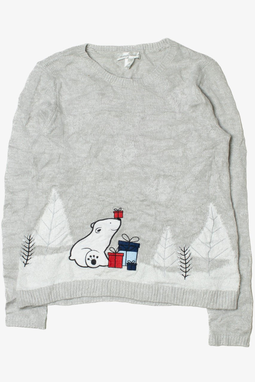 Polar Bear Shimmery Ugly Christmas Pullover 61688