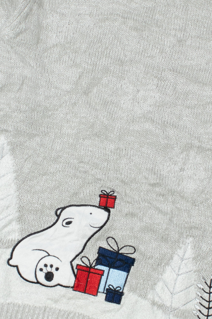 Polar Bear Shimmery Ugly Christmas Pullover 61688