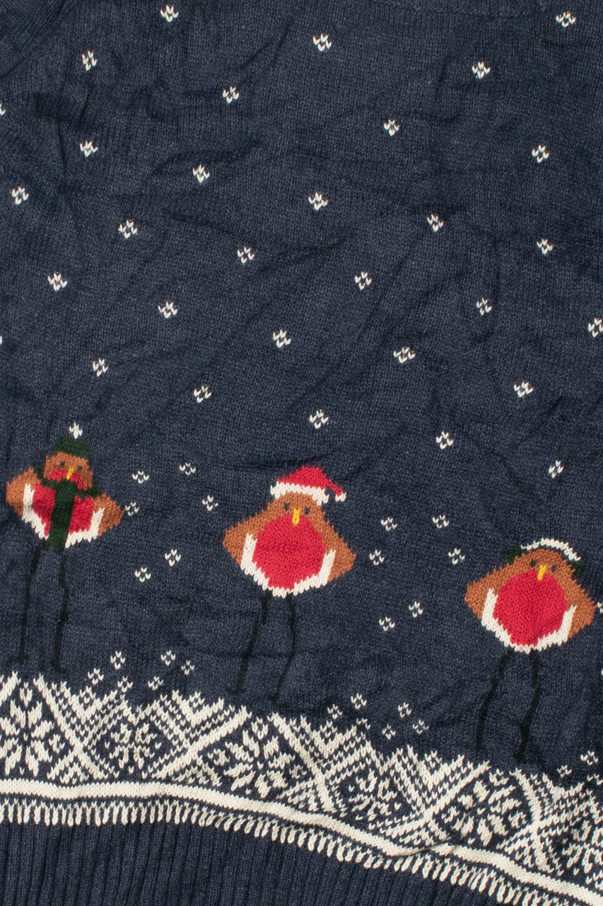 Navy Festive Birds Ugly Christmas Pullover 61699