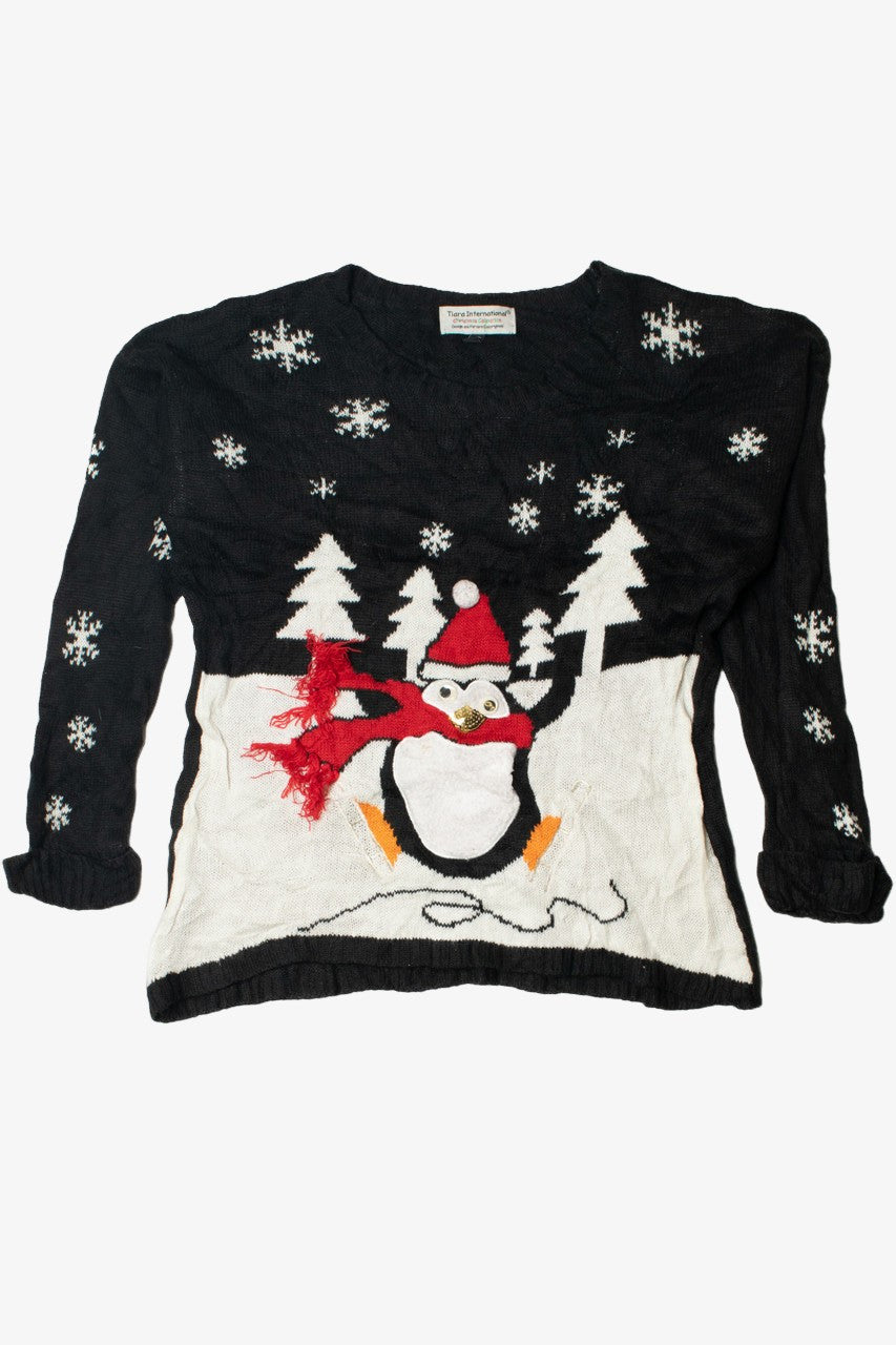 Googly Eye Penguin Ugly Christmas Pullover 61708