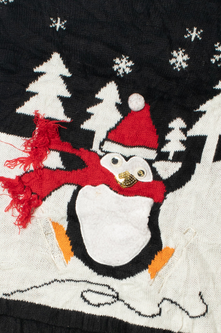 Googly Eye Penguin Ugly Christmas Pullover 61708