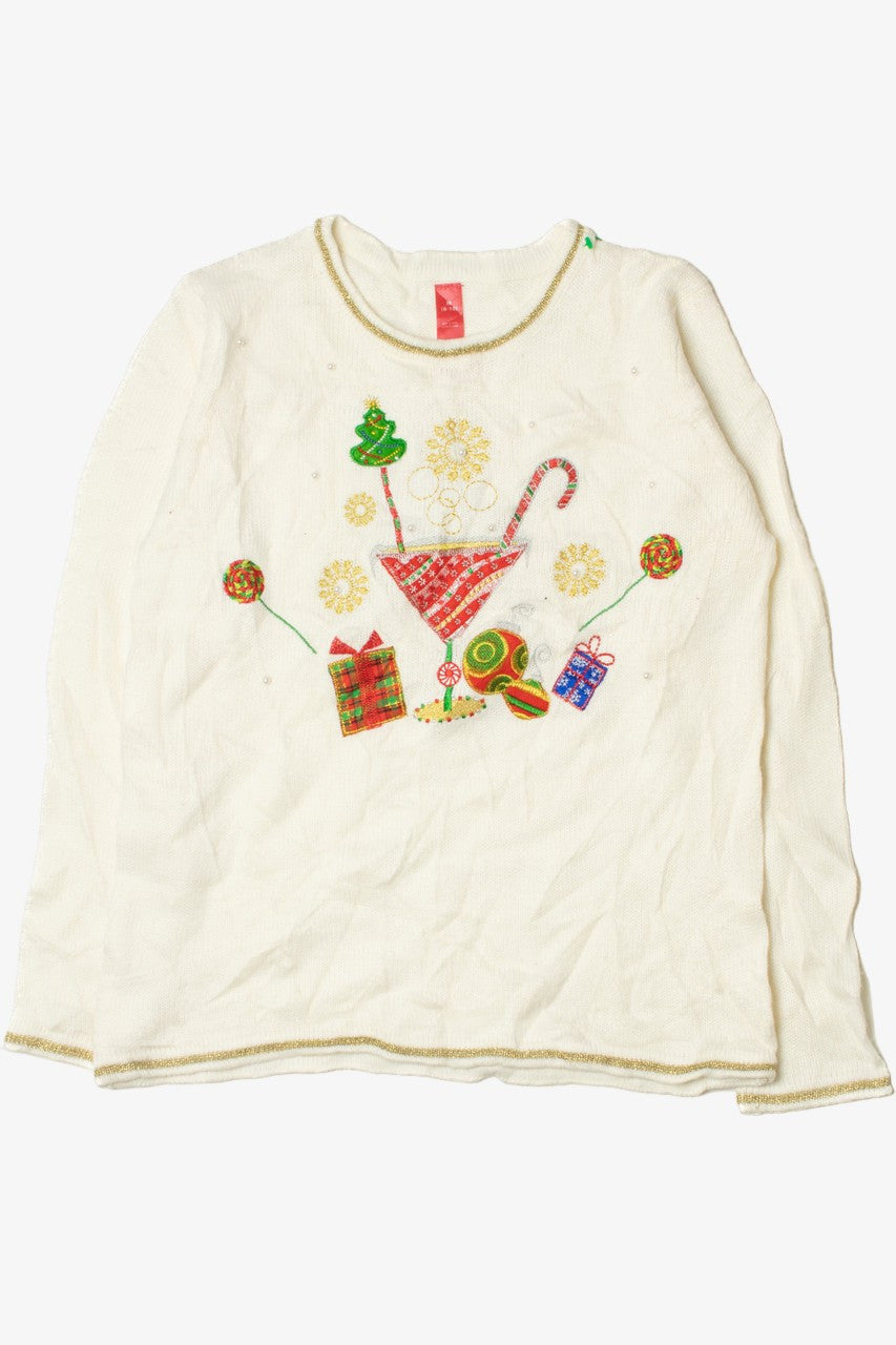 Holiday Cocktail Ugly Christmas Pullover 61723