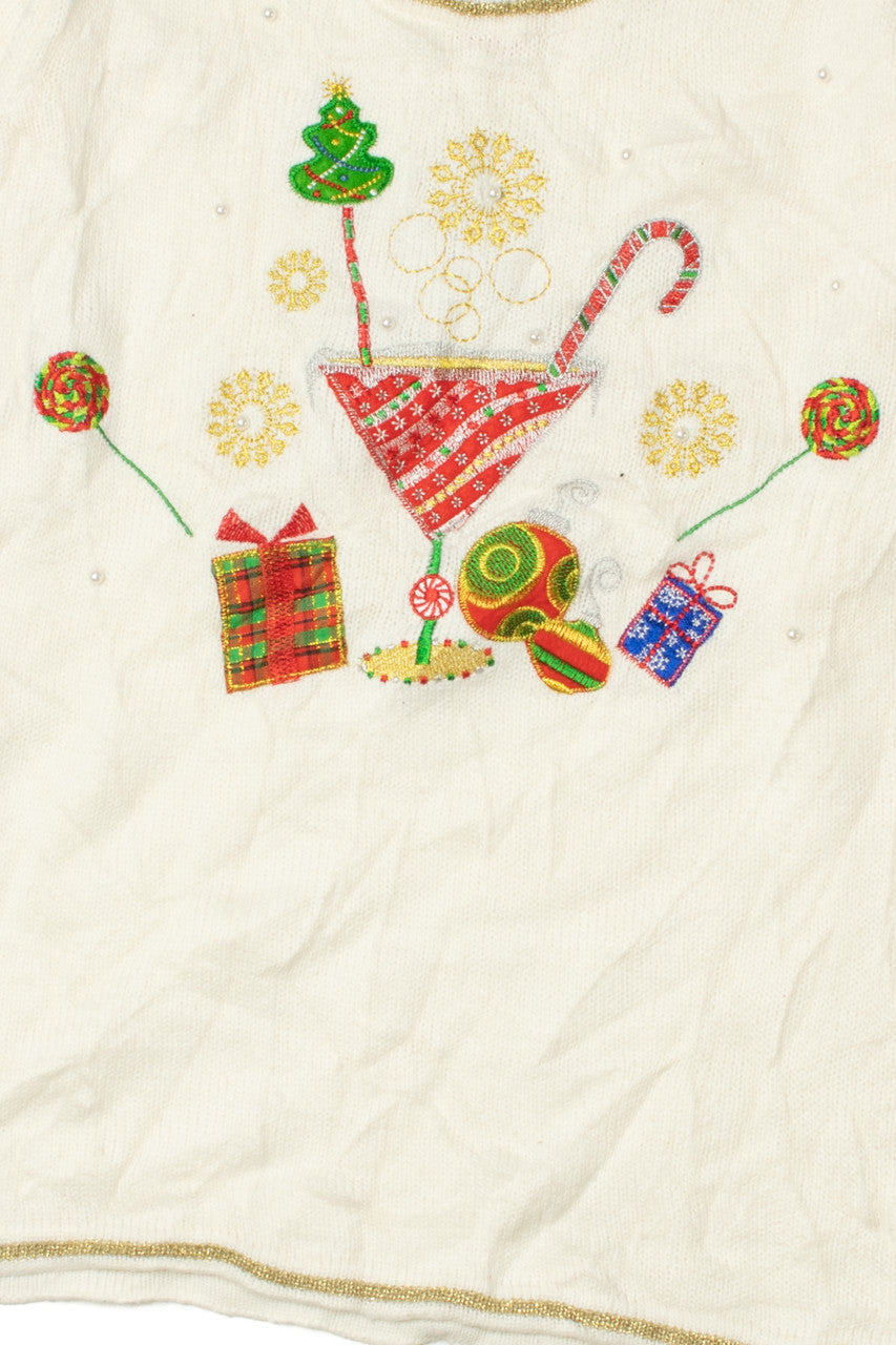 Holiday Cocktail Ugly Christmas Pullover 61723