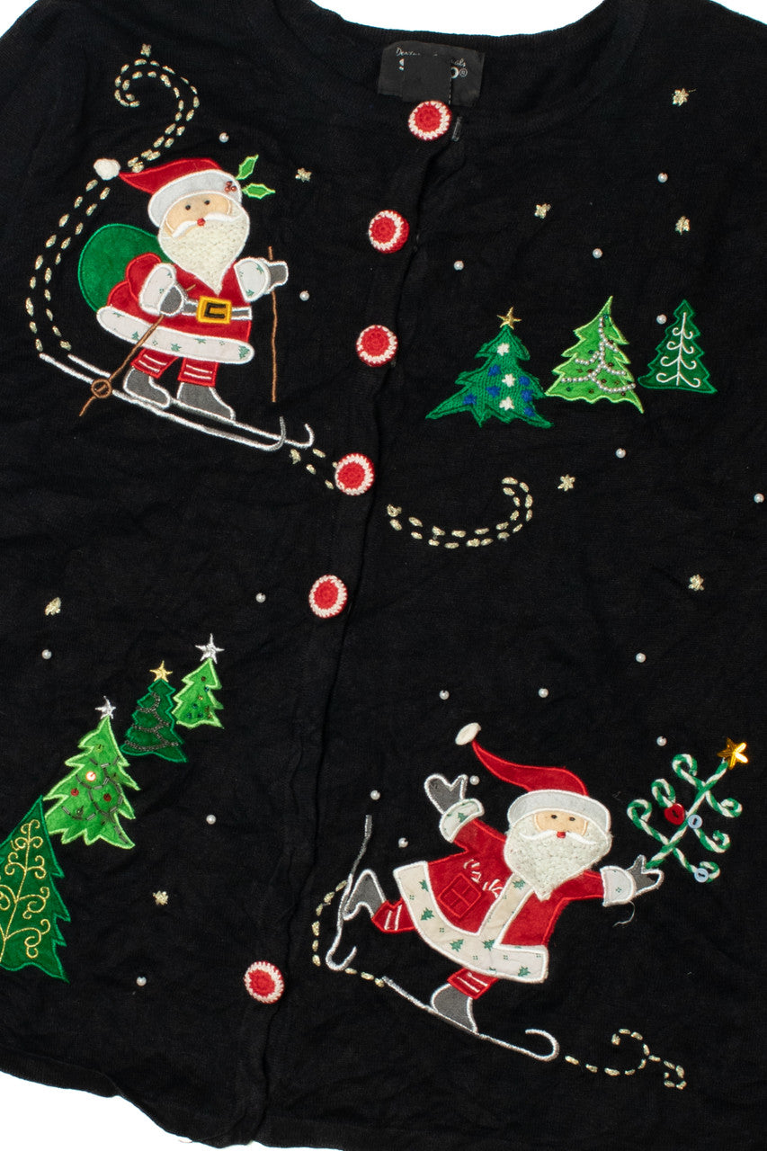 Skiing Santa Ugly Christmas Cardigan 61724