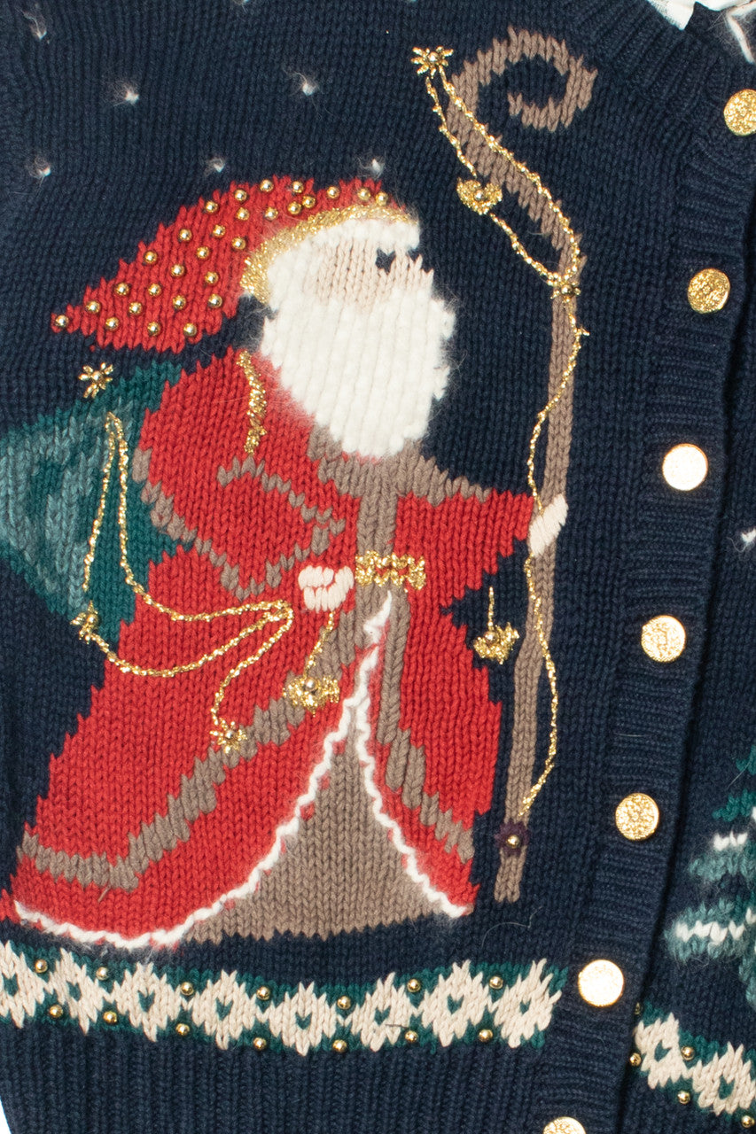 Vintage Santa And Angel Ugly Christmas Sweater 61734