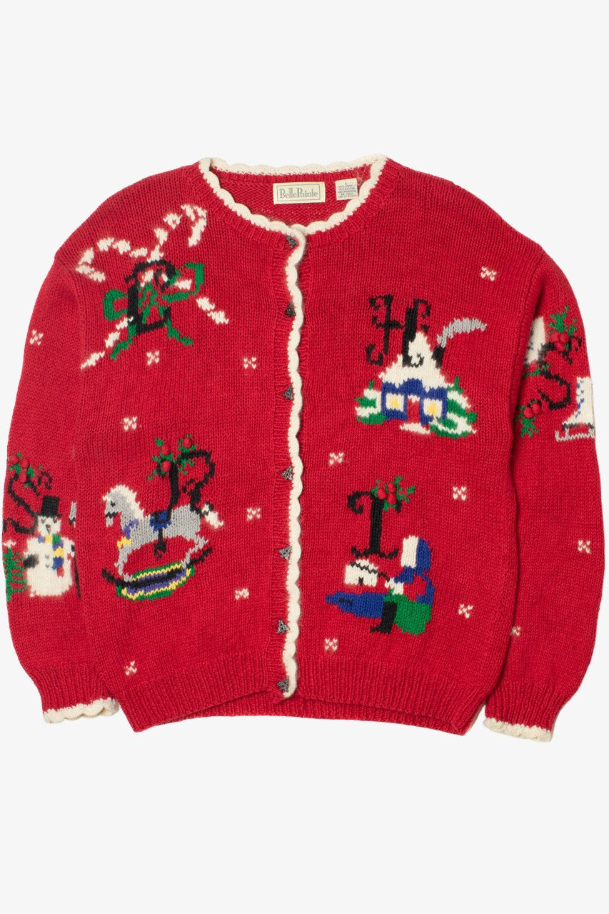 Vintage "Merry Christmas" Letter Spellout Ugly Christmas Sweater