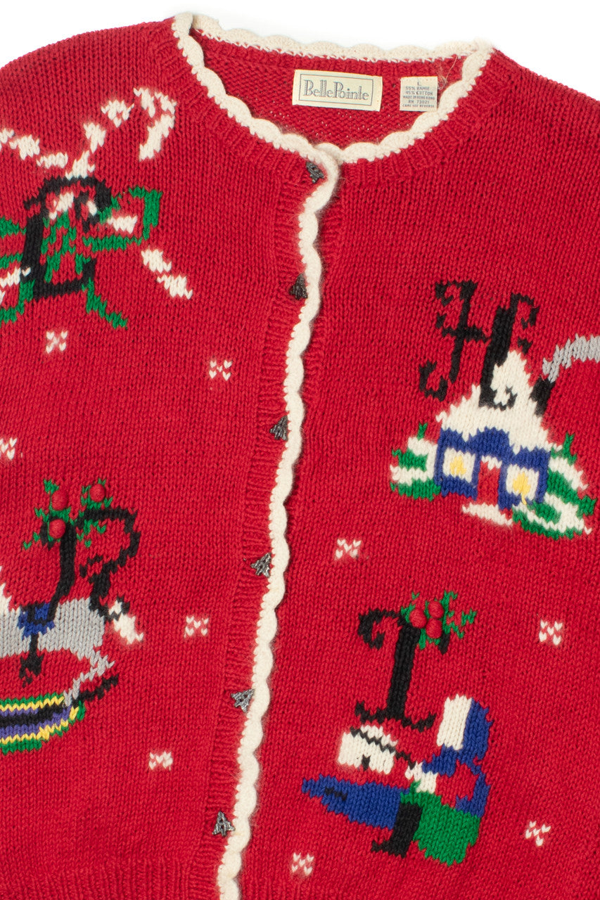 Vintage "Merry Christmas" Letter Spellout Ugly Christmas Sweater