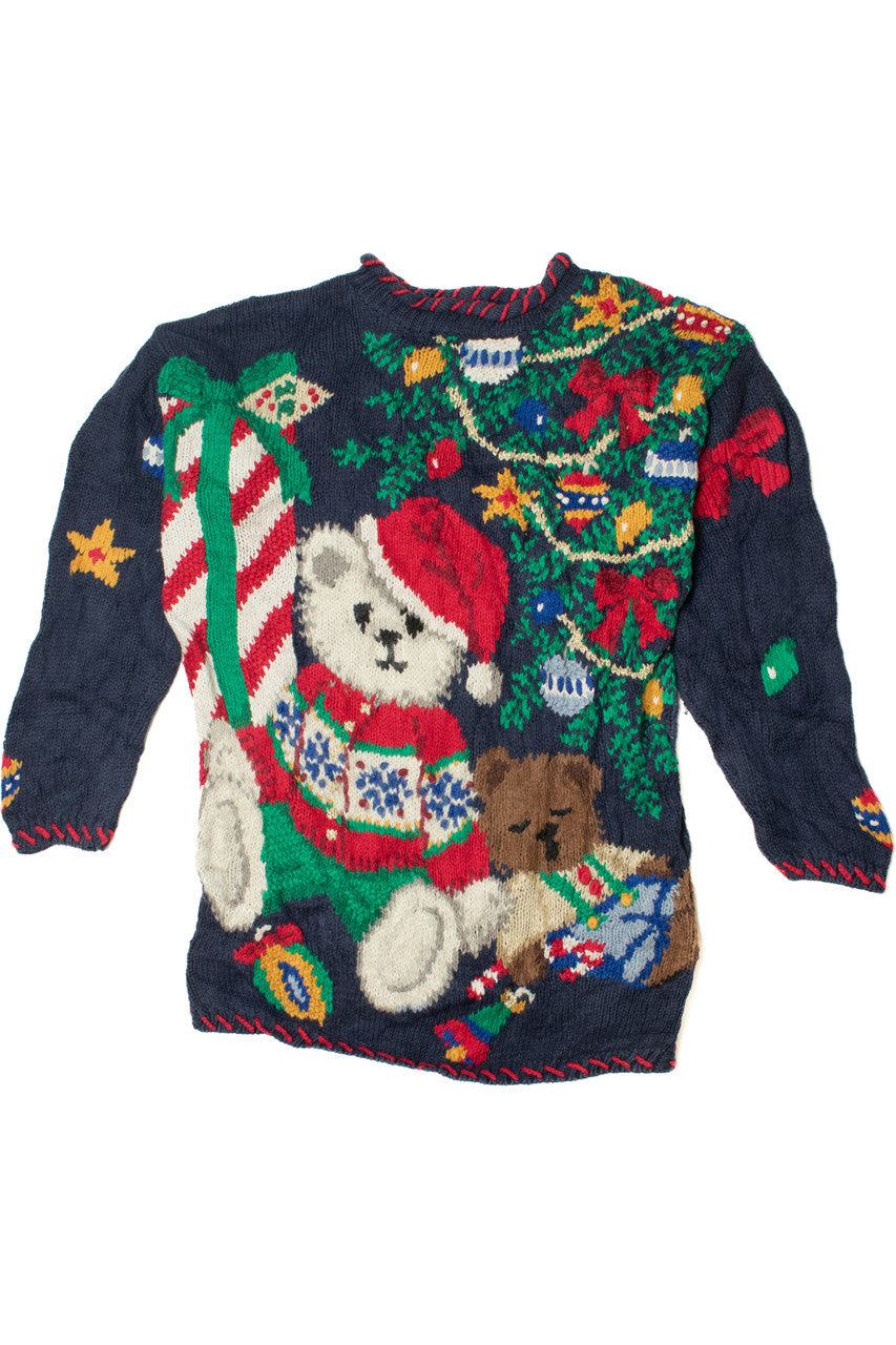 Vintage Bears Under The Tree Ugly Christmas Sweater