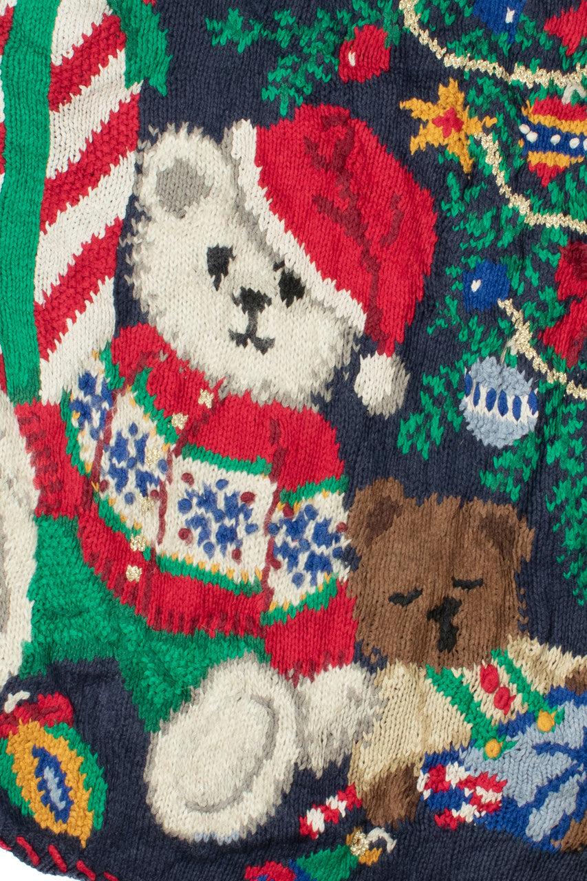 Vintage Bears Under The Tree Ugly Christmas Sweater