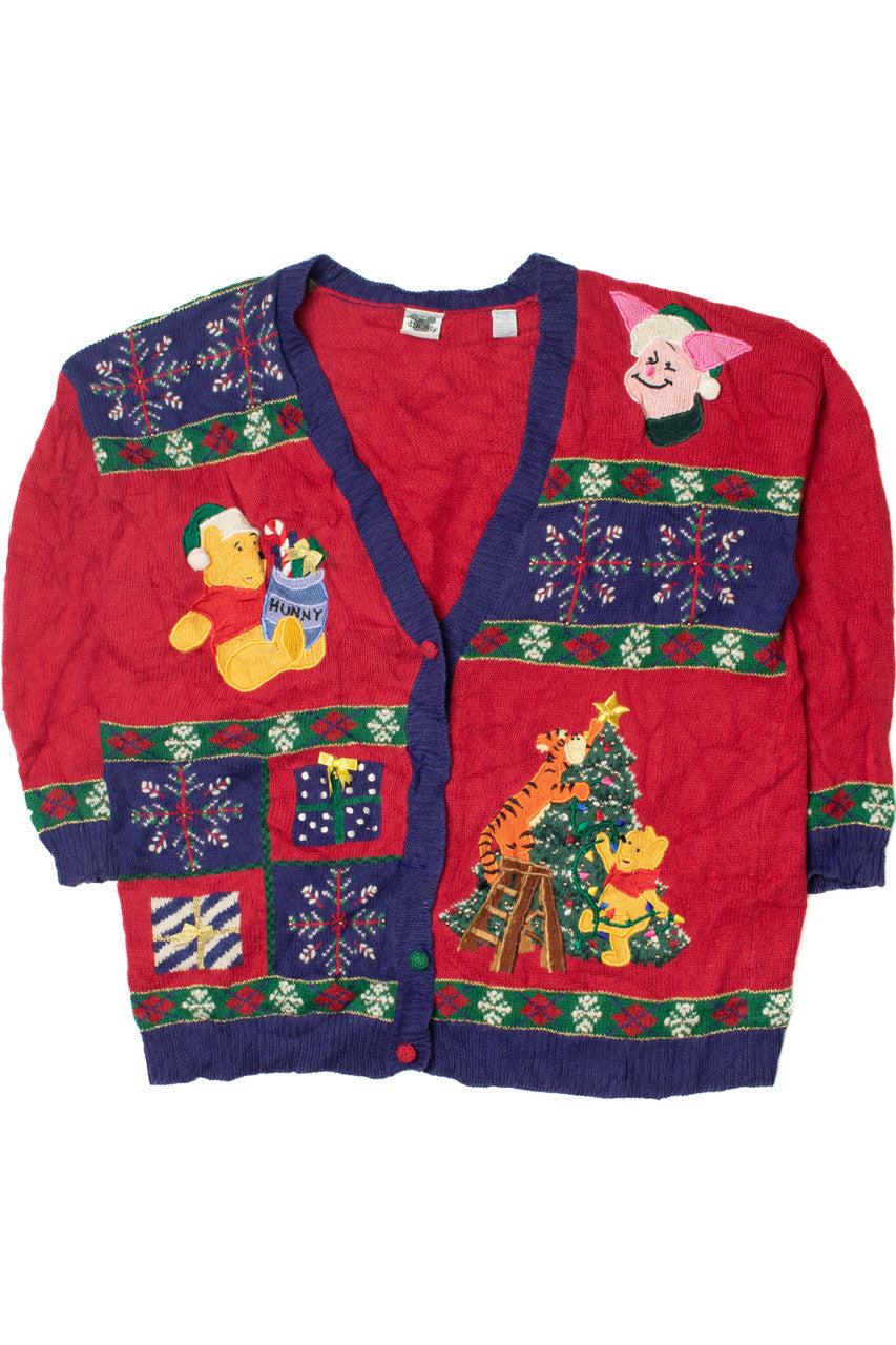 Vintage Winnie The Pooh Characters Disney Ugly Christmas Sweater