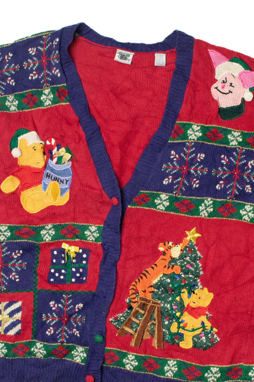 Vintage Winnie The Pooh Characters Disney Ugly Christmas Sweater