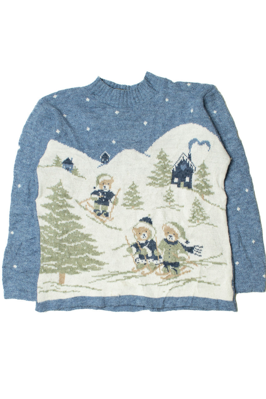 Vintage Skiing Bears Ugly Christmas Sweater 61757