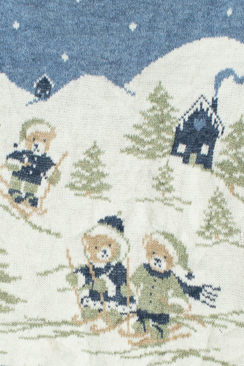 Vintage Skiing Bears Ugly Christmas Sweater 61757