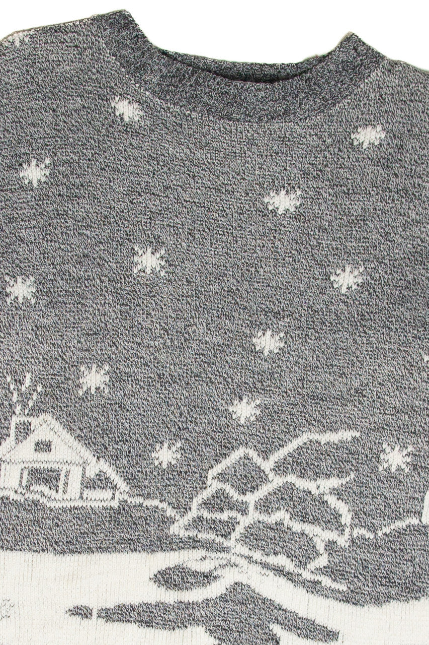 Vintage Gray Ugly Christmas Pullover 61769