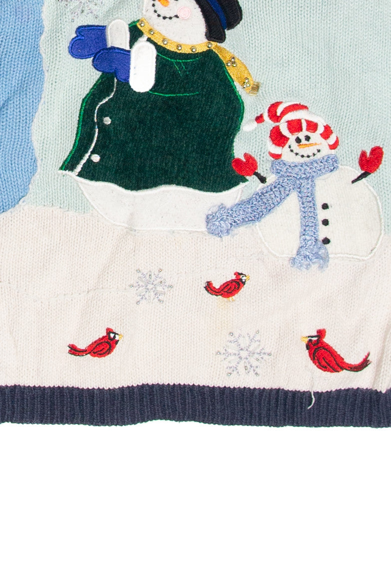 Vintage Blue Ugly Christmas Cardigan 61785