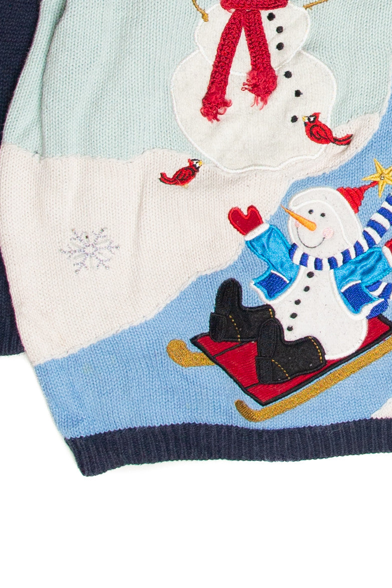 Vintage Blue Ugly Christmas Cardigan 61785