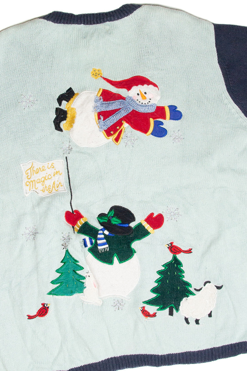 Vintage Blue Ugly Christmas Cardigan 61785