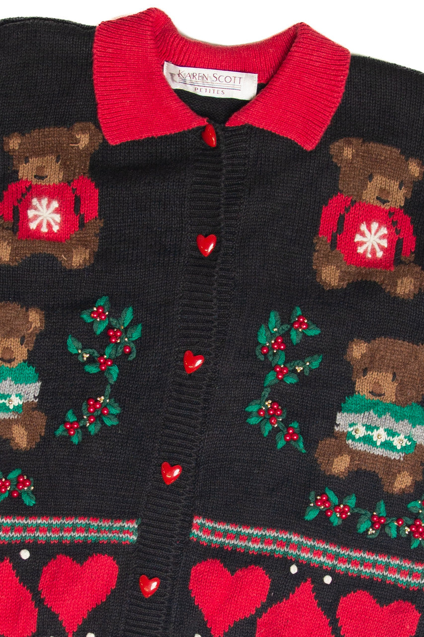 Vintage Black Ugly Christmas Cardigan 61796