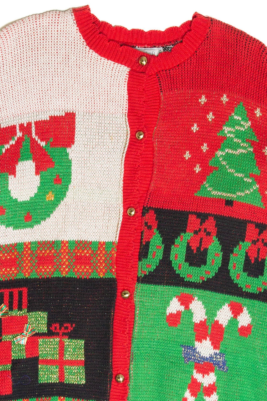 Vintage Red Ugly Christmas Cardigan 61802