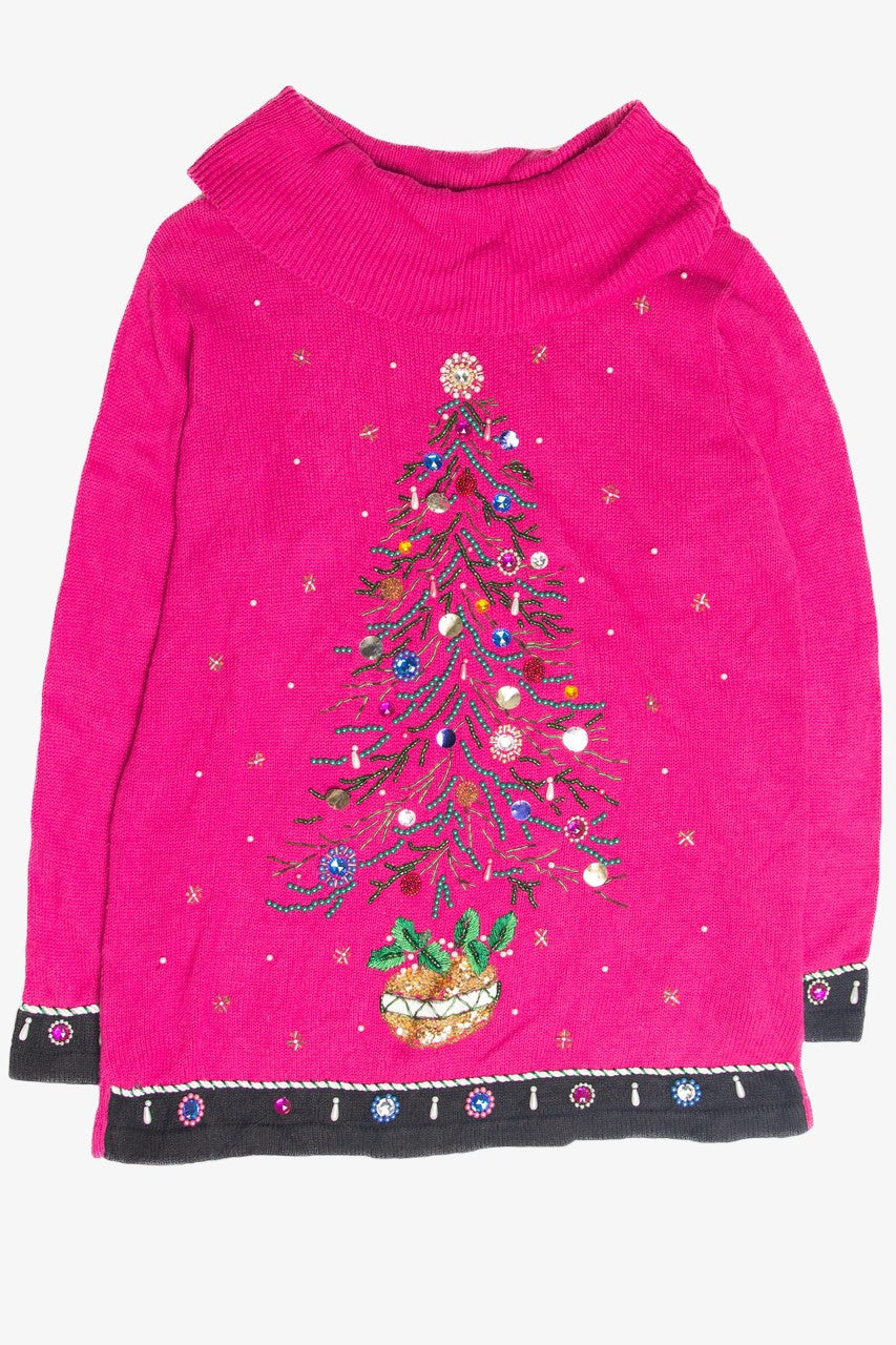 Vintage Fuchsia Ugly Christmas Pullover 61804