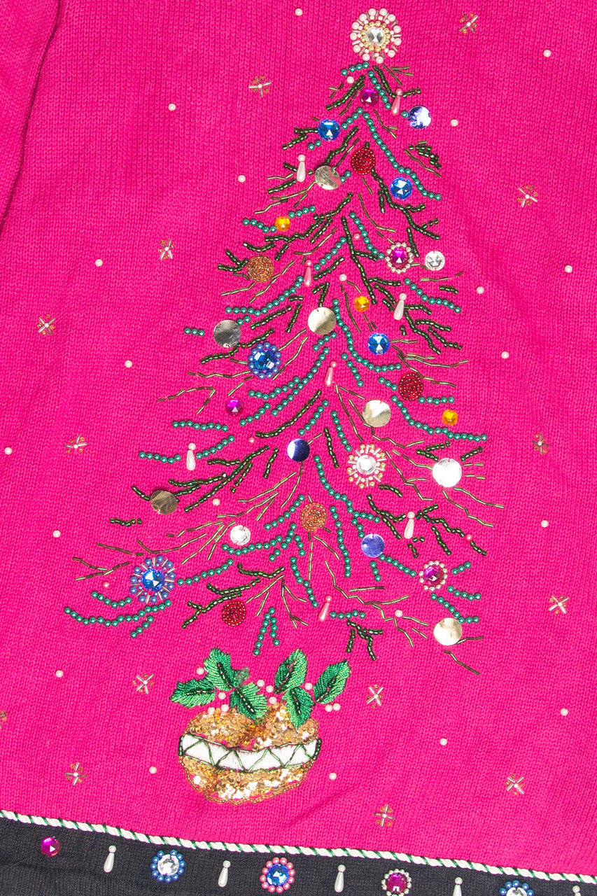 Vintage Fuchsia Ugly Christmas Pullover 61804