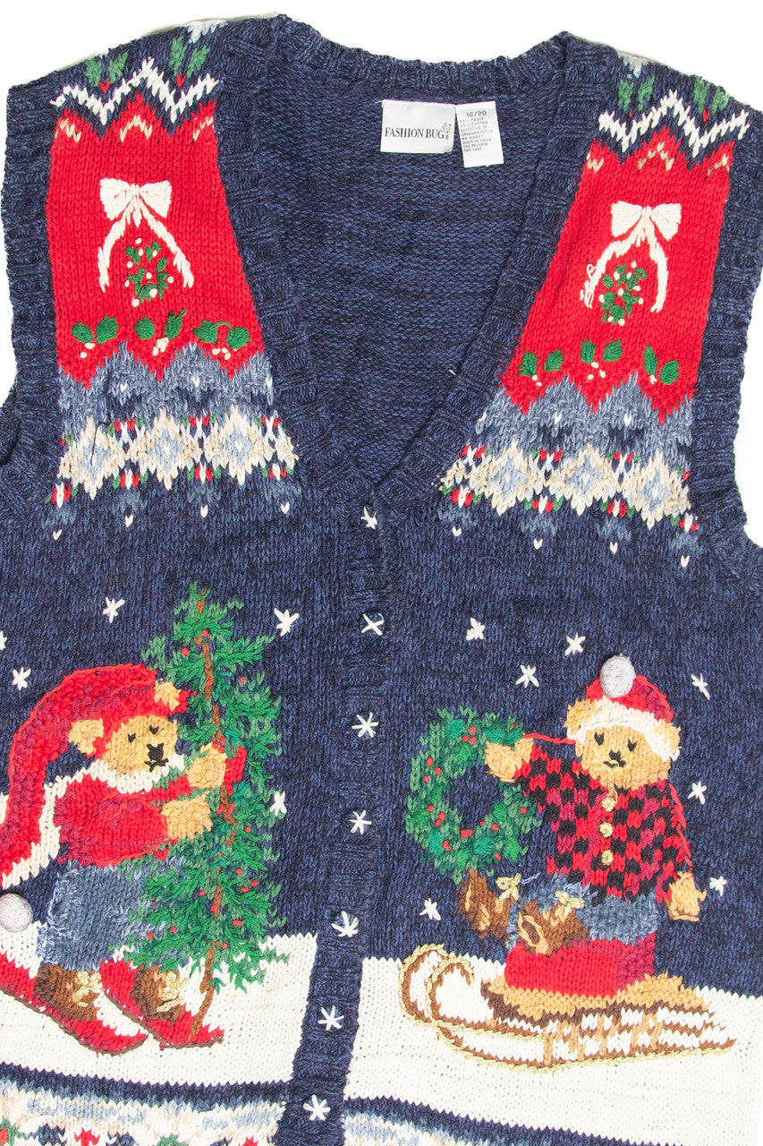 Vintage Blue Ugly Christmas Vest 61816